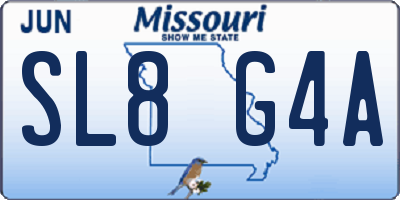 MO license plate SL8G4A