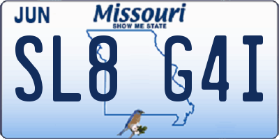 MO license plate SL8G4I