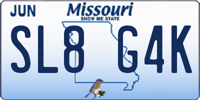 MO license plate SL8G4K