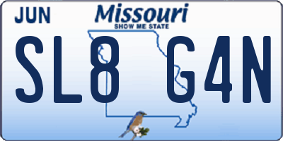 MO license plate SL8G4N