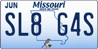 MO license plate SL8G4S