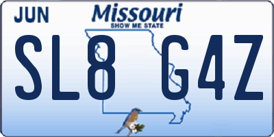MO license plate SL8G4Z