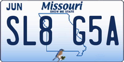 MO license plate SL8G5A