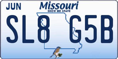 MO license plate SL8G5B