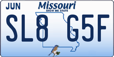 MO license plate SL8G5F