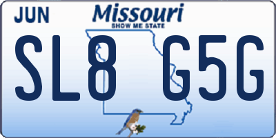 MO license plate SL8G5G