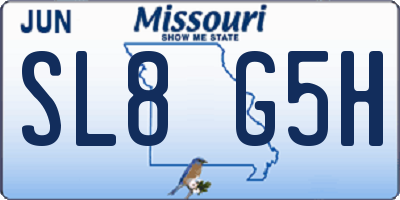 MO license plate SL8G5H