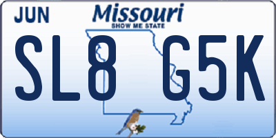 MO license plate SL8G5K