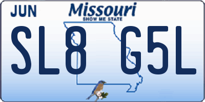 MO license plate SL8G5L