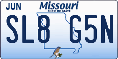 MO license plate SL8G5N
