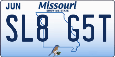 MO license plate SL8G5T