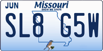MO license plate SL8G5W