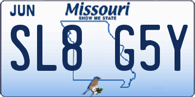 MO license plate SL8G5Y