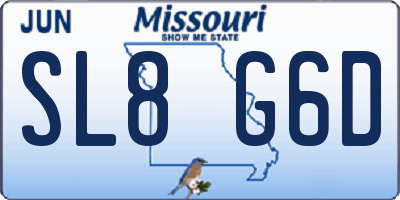 MO license plate SL8G6D