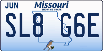 MO license plate SL8G6E