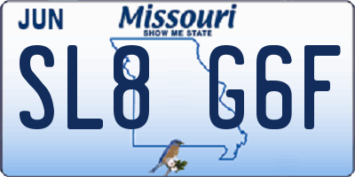 MO license plate SL8G6F