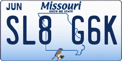 MO license plate SL8G6K