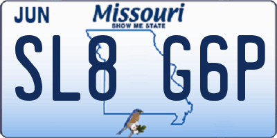 MO license plate SL8G6P