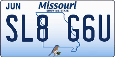 MO license plate SL8G6U