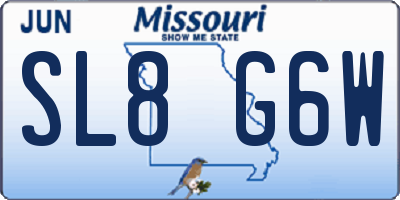 MO license plate SL8G6W