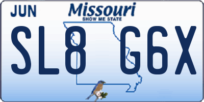 MO license plate SL8G6X