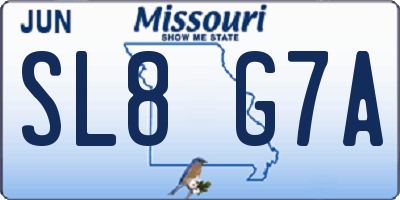 MO license plate SL8G7A