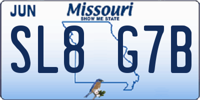 MO license plate SL8G7B