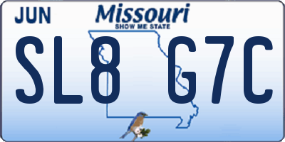 MO license plate SL8G7C