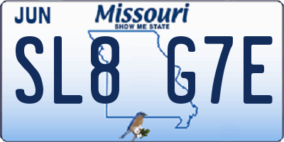 MO license plate SL8G7E