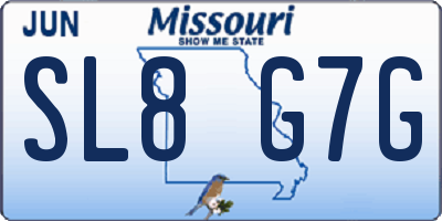 MO license plate SL8G7G