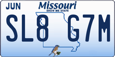 MO license plate SL8G7M