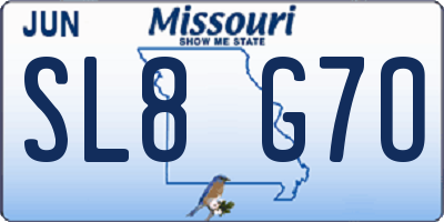 MO license plate SL8G7O