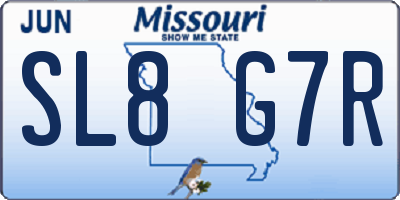 MO license plate SL8G7R