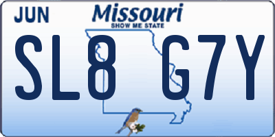 MO license plate SL8G7Y