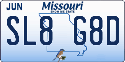 MO license plate SL8G8D
