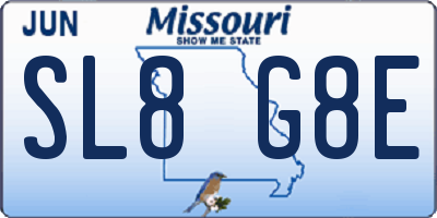 MO license plate SL8G8E