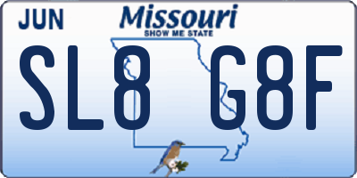 MO license plate SL8G8F