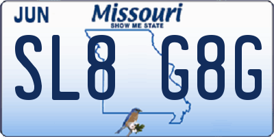 MO license plate SL8G8G