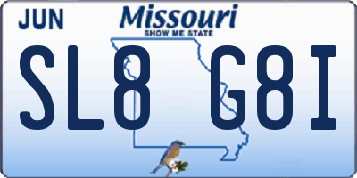 MO license plate SL8G8I