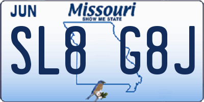 MO license plate SL8G8J