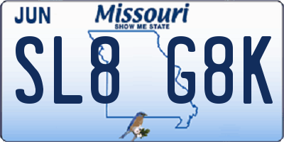 MO license plate SL8G8K