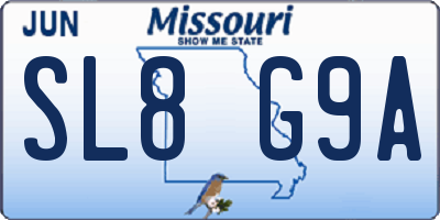 MO license plate SL8G9A