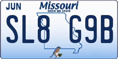 MO license plate SL8G9B