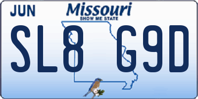 MO license plate SL8G9D