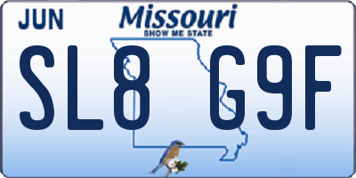 MO license plate SL8G9F