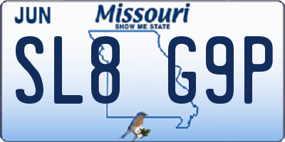 MO license plate SL8G9P