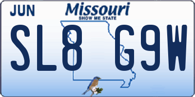 MO license plate SL8G9W