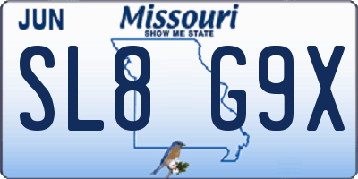 MO license plate SL8G9X