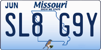 MO license plate SL8G9Y