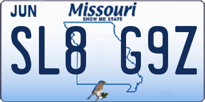 MO license plate SL8G9Z
